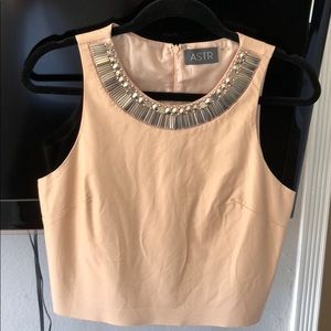 ASTR blush cropped dressy top